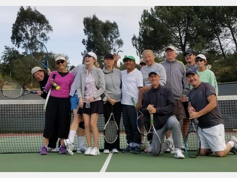 Left photo of tennis players